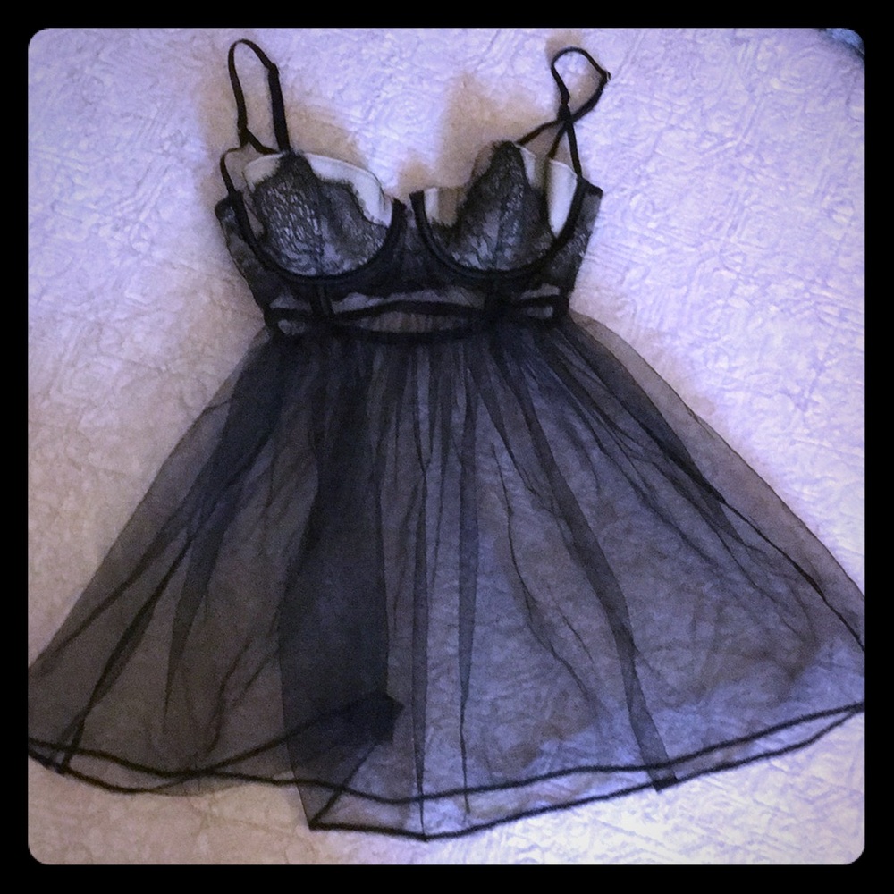 Beautiful lingerie, black lace with cream bodice.